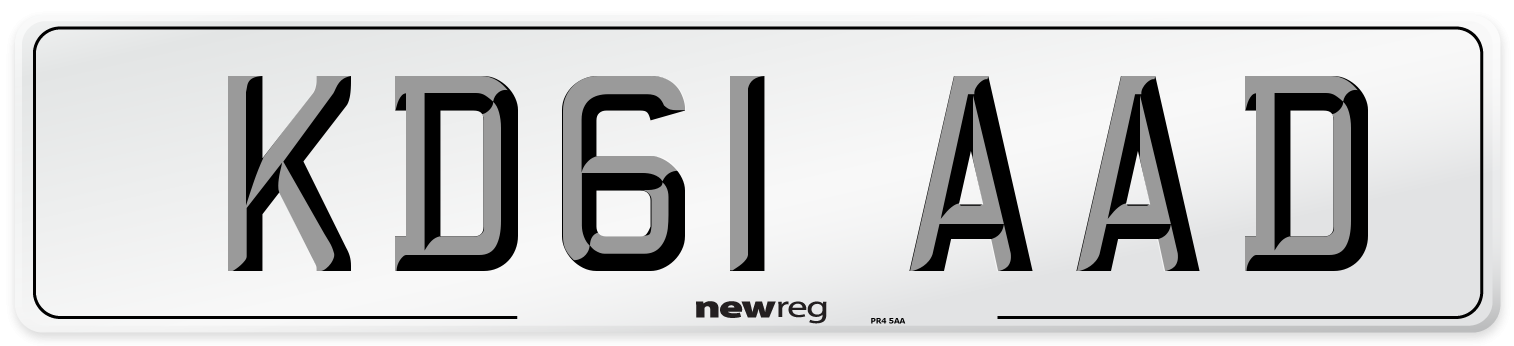 KD61 AAD Number Plate from New Reg